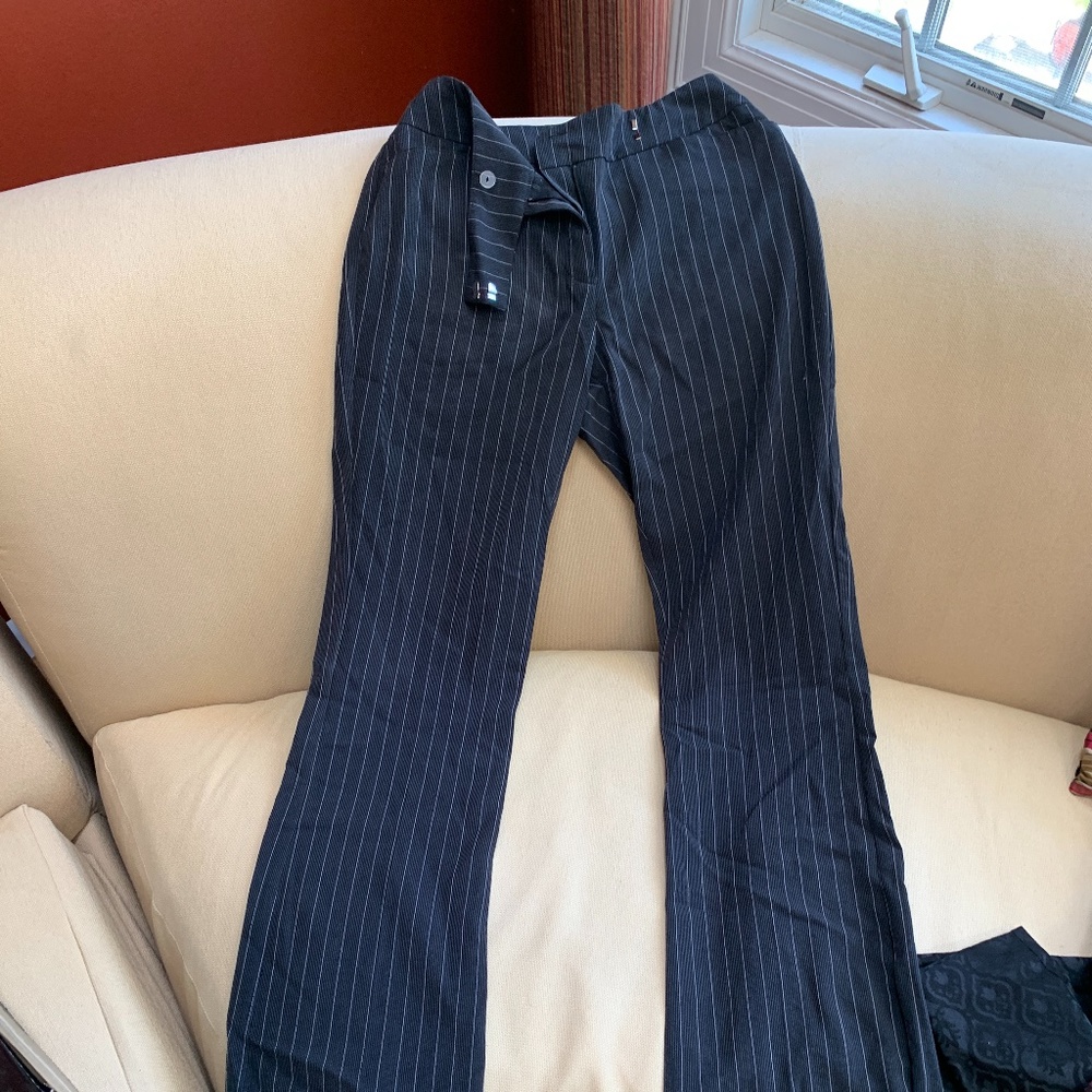 Women- Black striped work pants